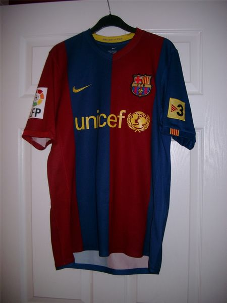 Maillot Domicile FC Barcelone 2007-2008 – Nike – Authentique – Taille M