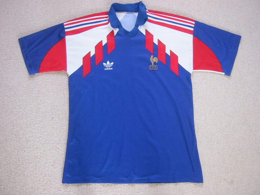 Set Flock Nameset home Trikot jersey shirt Frankreich France 1992 