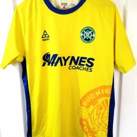 Buckie Thistle FC Away football shirt 2022 - 2023 sponsored by Maynes Coaches