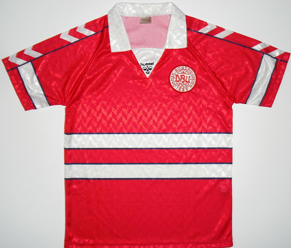 Flock Nummer number número away Trikot jersey shirt Dänemark Denmark 1988 
