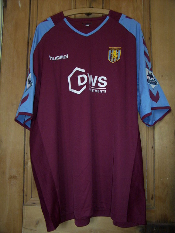 Aston Villa Home football shirt 2004 - 2005. Sponsored by DWS