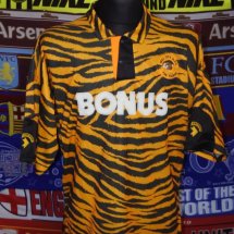 Hull City Home football shirt 1992 - 1993 sponsored by Bonus