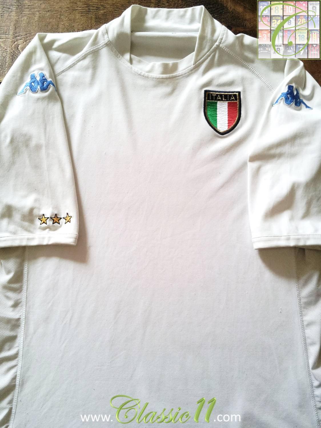 Maillot Kappa Italie Vintage 2001/2002 - Taille S - Blanc - Fabriqué En Italie