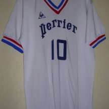 Olympique Marseille Home football shirt 1971 - 1972 sponsored by Perrier