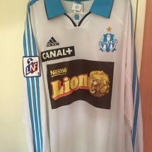 Olympique Marseille Home football shirt 1999 - 2000 sponsored by Nestlé