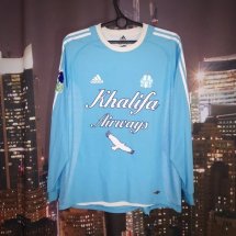 Olympique Marseille Home football shirt 2002 - 2003 sponsored by Khalifa Airways