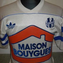 Olympique Marseille Home football shirt 1987 - 1988 sponsored by Maison Bouygues 