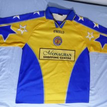 Monaghan United FC Away football shirt 1999 - 2002 sponsored by Monaghan Shopping Centre