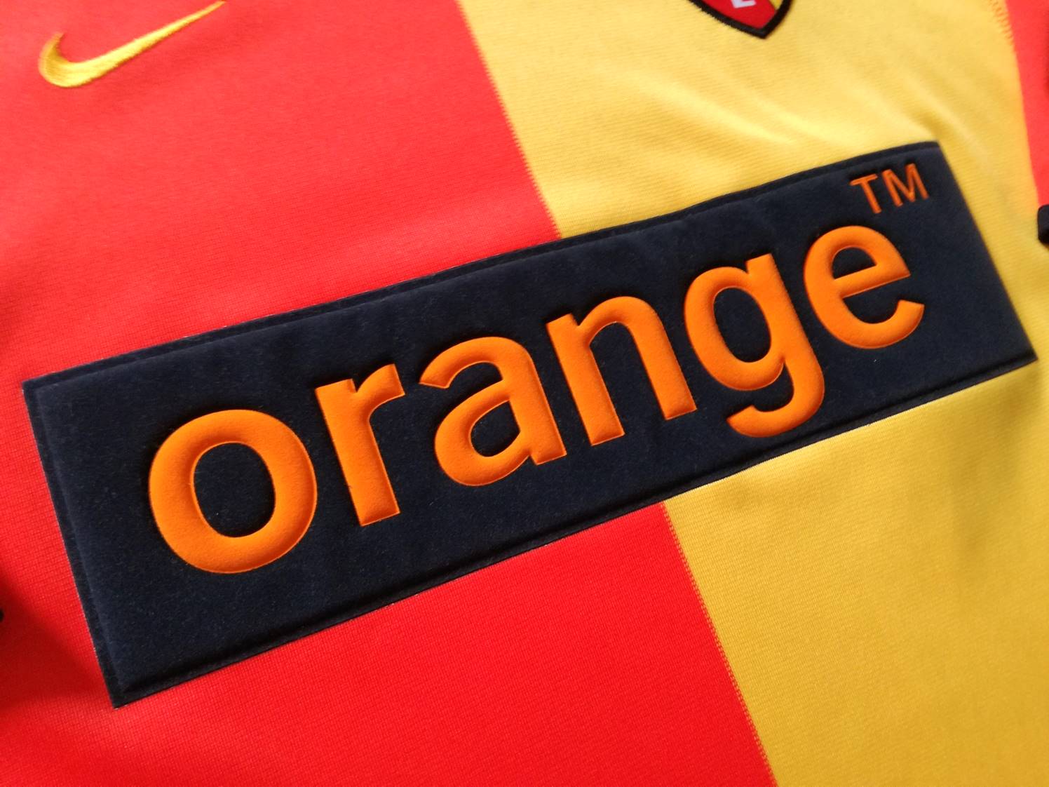 Lens Home football shirt 2001 2002. Sponsored by Orange