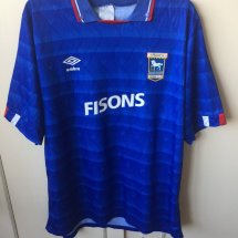 Ipswich Town Home fotbollströja 1989 - 1992 sponsored by Fisons