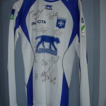 Auxerre Home football shirt 2007 - 2008 sponsored by Airness