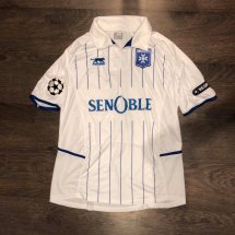 Auxerre Home football shirt 2010 - 2011 sponsored by Senoble