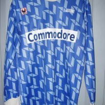 Auxerre Home football shirt 1991 - 1992 sponsored by Commodore