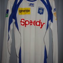 Auxerre Home football shirt 2007 - 2008 sponsored by Speedy