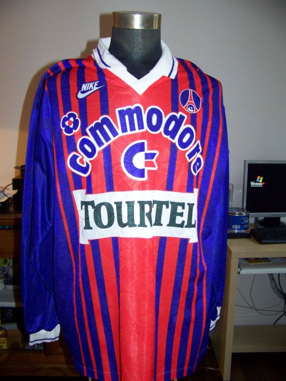 Maillot PSG 1993-1994 Home Paris Saint-Germain Ginola Weah Shirt Trikot Maglia 