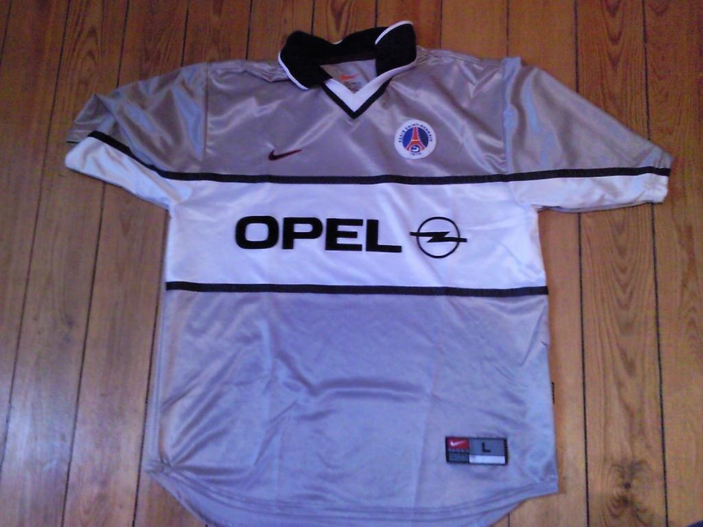 Paris Saint-Germain Away football shirt 2000 - 2001. Sponsored by Opel