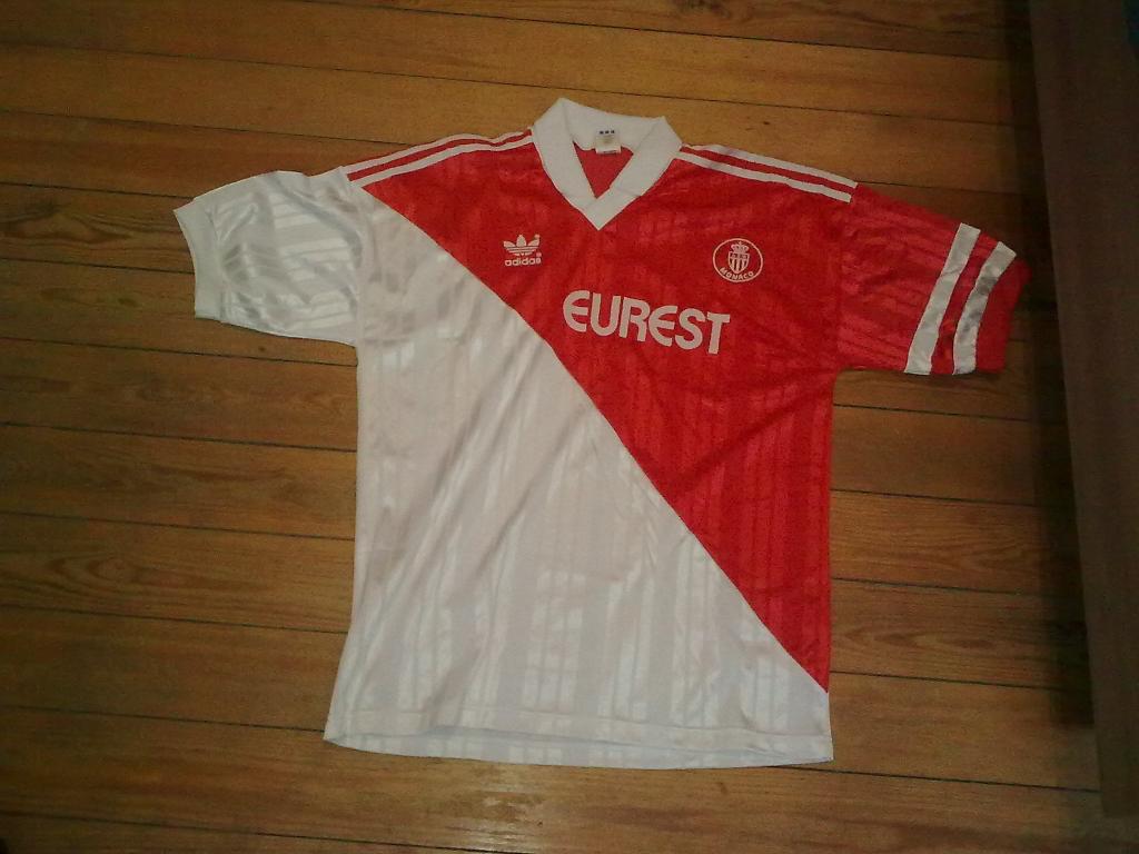 Maillot AS Monaco Vintage 1992-1993 Domicile - Adidas, Taille M Adulte, Homme - Très Bon état