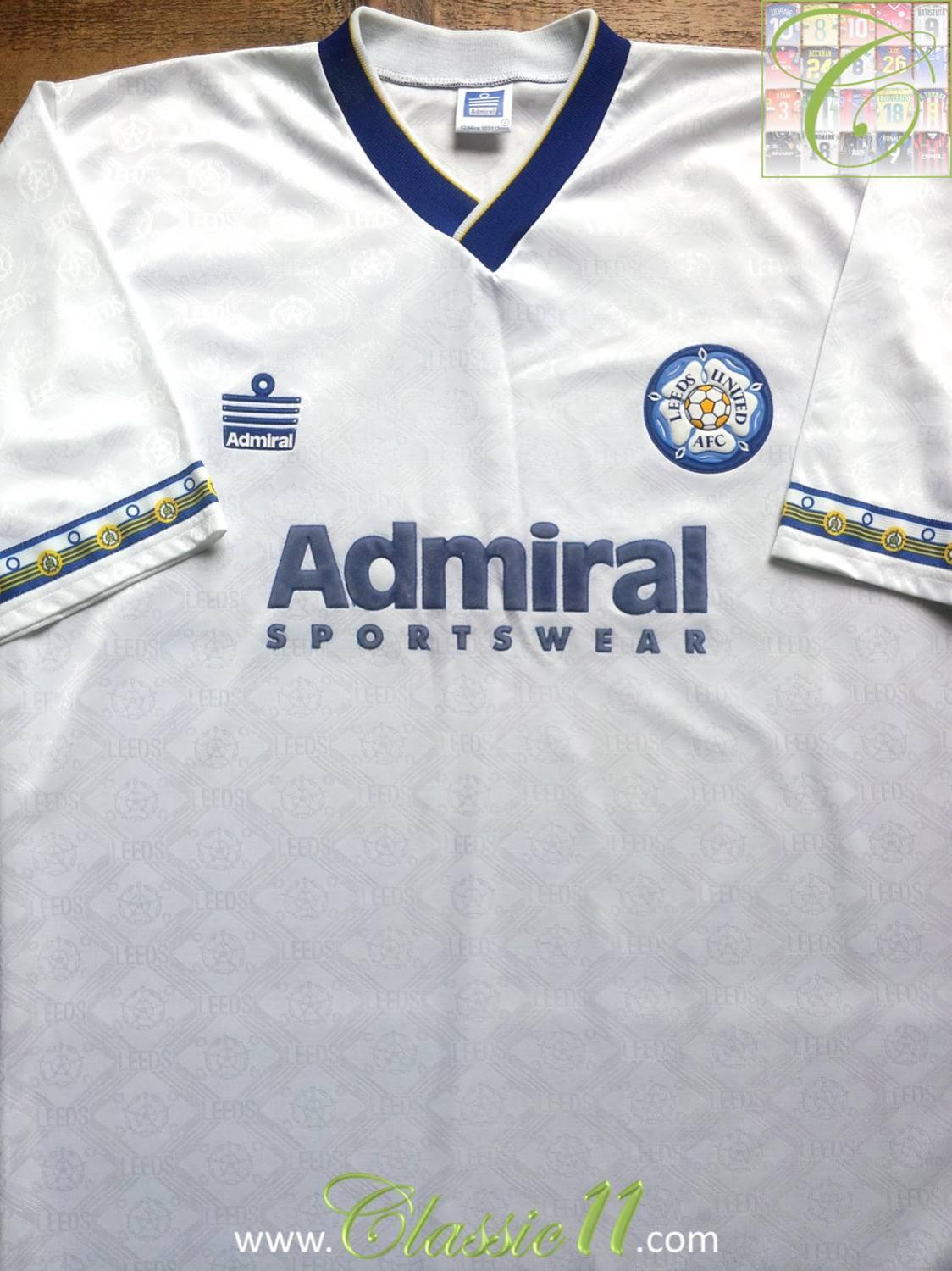 Leeds United Home football shirt 1992 1993. Sponsored by Admiral