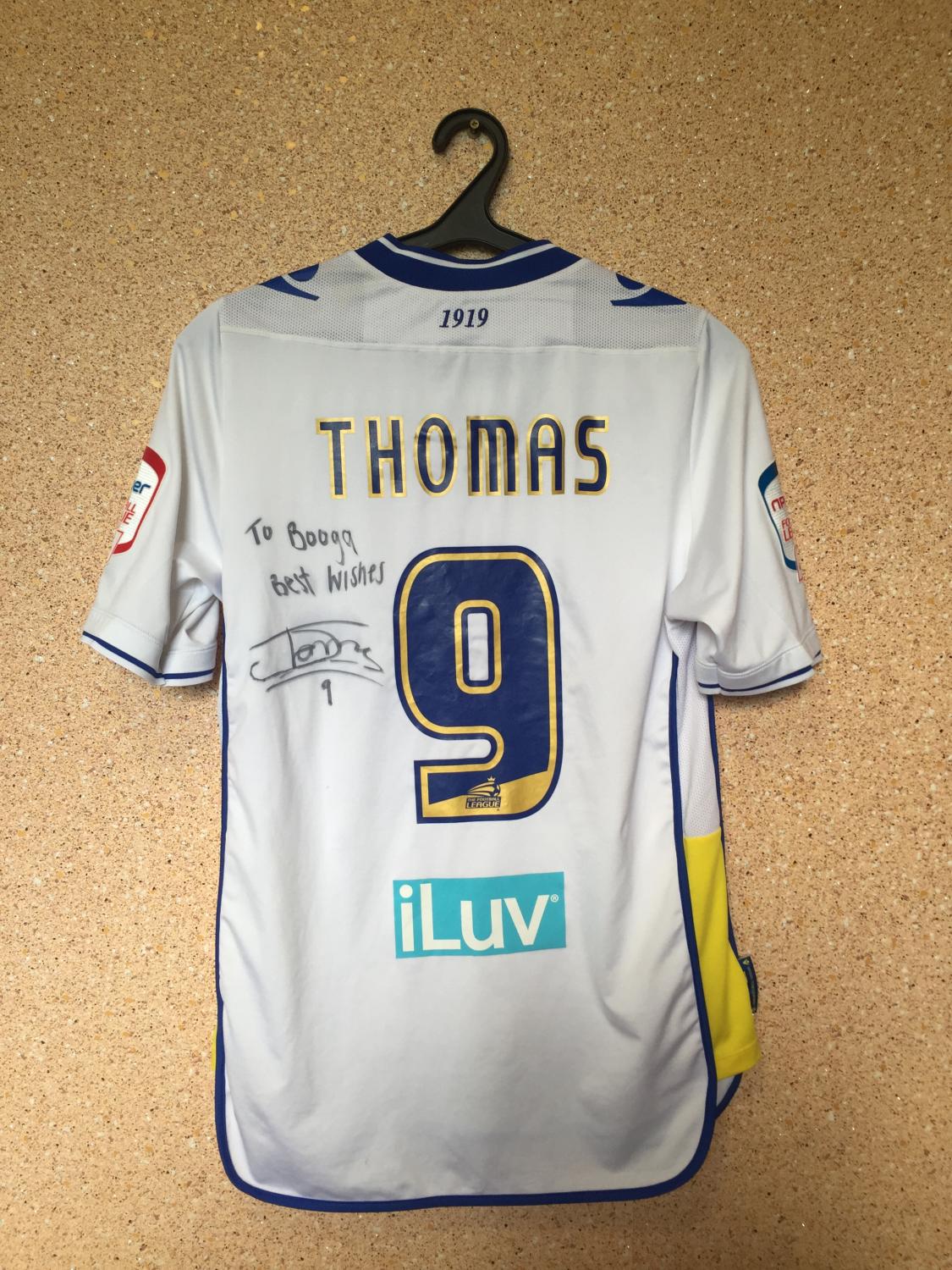 Maillot domicile Leeds United 2013. Petits adultes. Haut de foot blanc