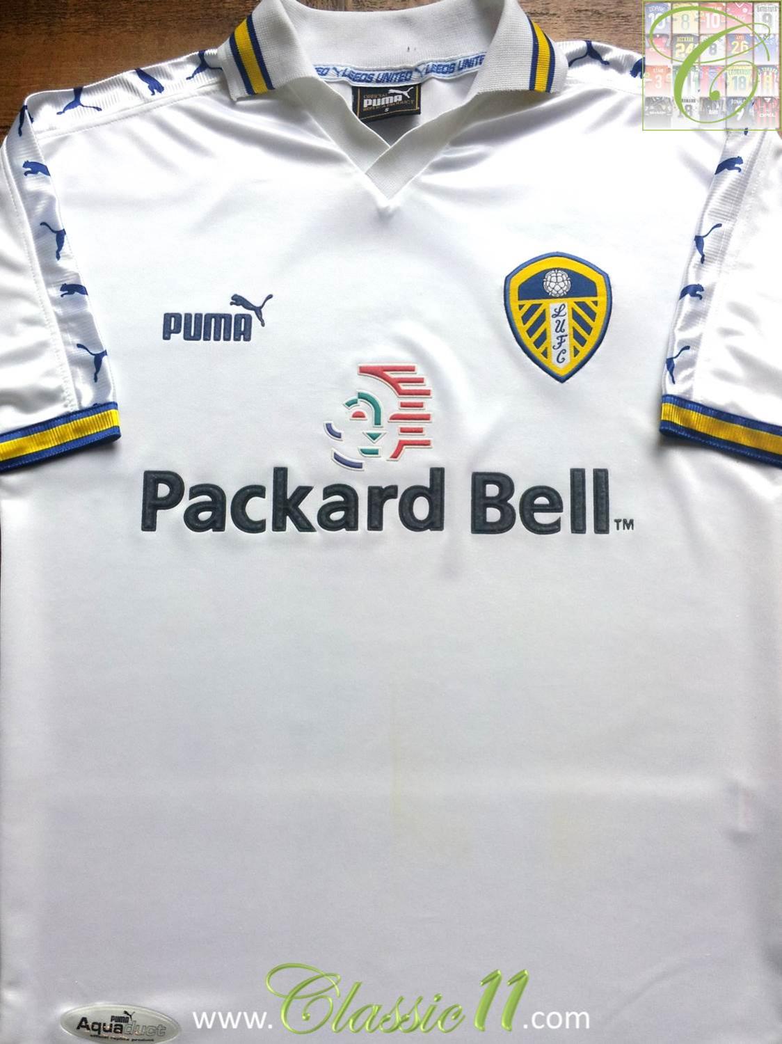 Leeds United Home maglia di calcio 1998 - 2000. Sponsored by ...