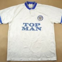 Leeds United Home football shirt 1990 - 1991 sponsored by Top Man