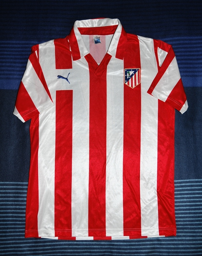 Atletico Madrid Home Camiseta de Fútbol 1985 1986.