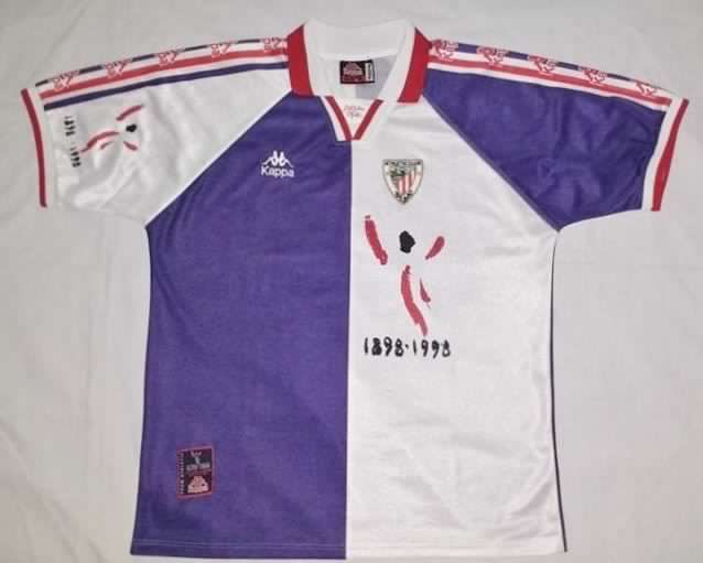 Athletic Bilbao Visitante Camiseta de Fútbol 1997 - 1998.
