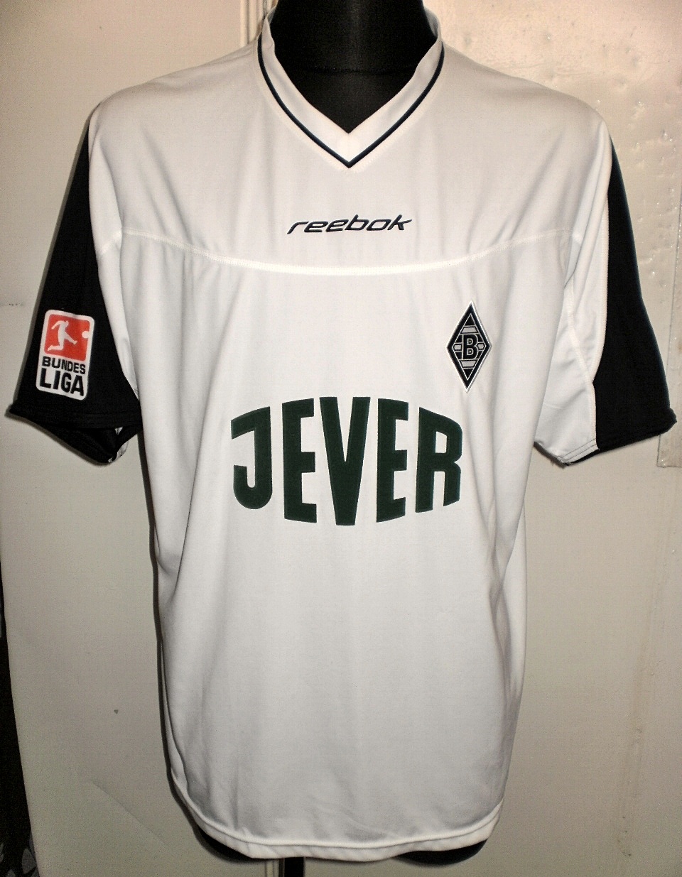 Maillot Borussia Mönchengladbach 2002-2003 – Reebok, Blanc, Taille 2XL, Homme