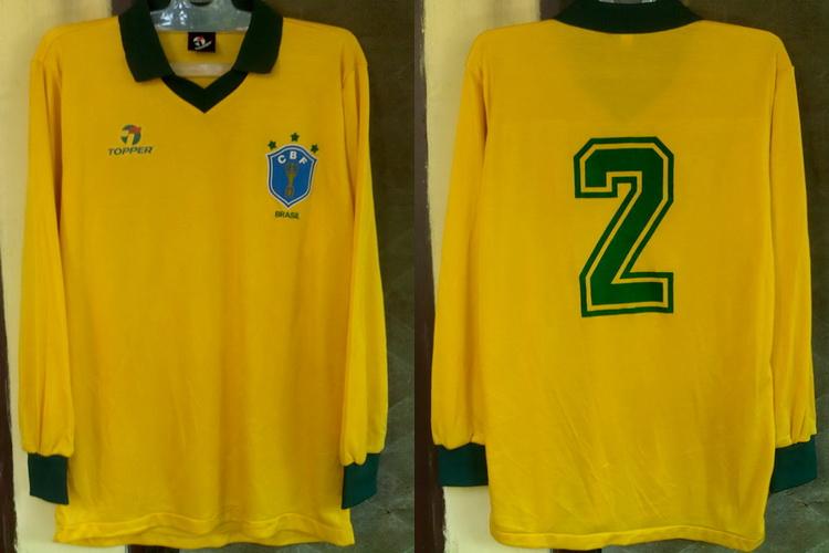 Brasil Fútbol camiseta Retro Personalizados-Slim montaje FOTL Ringer Tee 