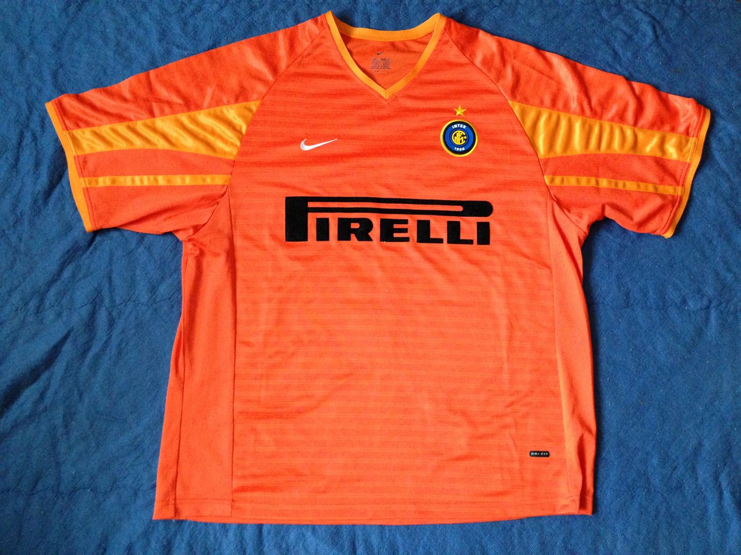 Maillot Extérieur INTER Milan 2001/02 - Orange - Nike - Taille XL - Occasion