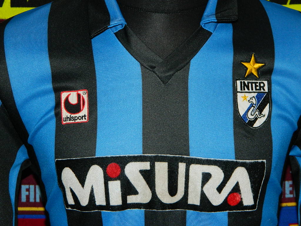 Maillot Vintage Inter Milan 1989-90 Domicile Uhlsport Taille M – état Correct