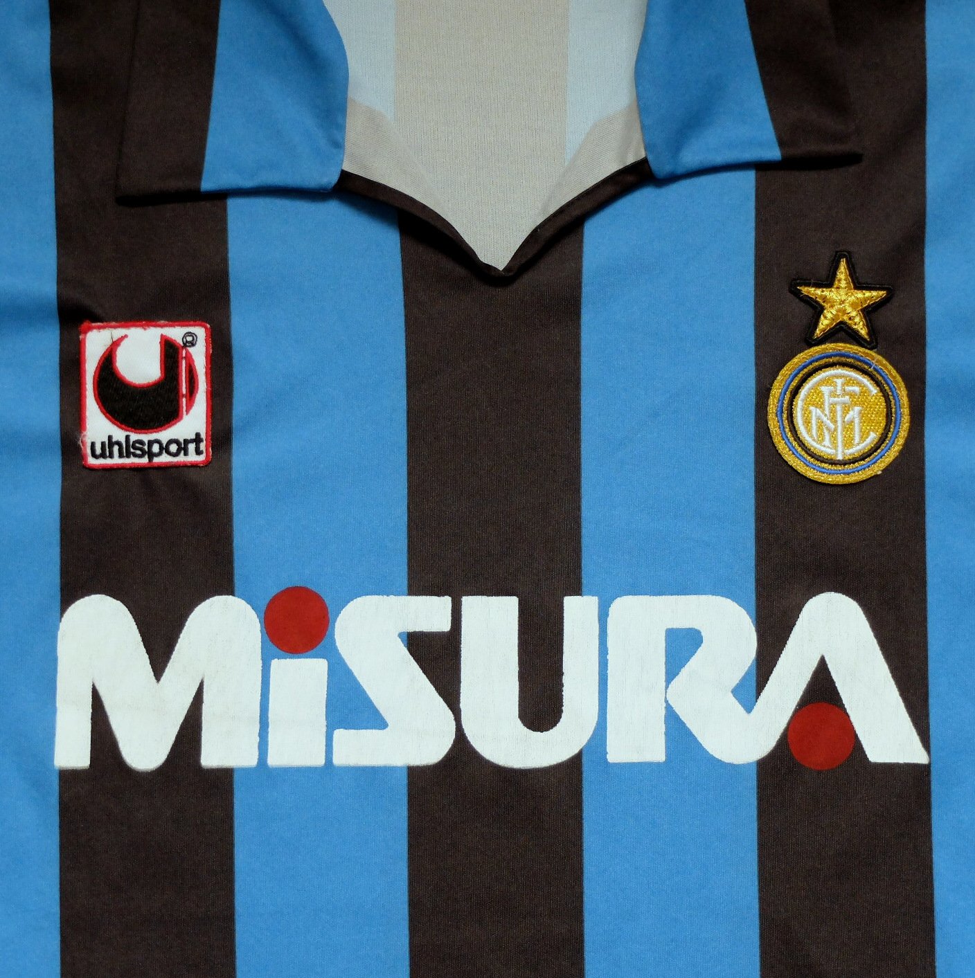 Maillot Foot Inter Milan 1990-1991 Domicile Uhlsport Taille M – Occasion état Excellent