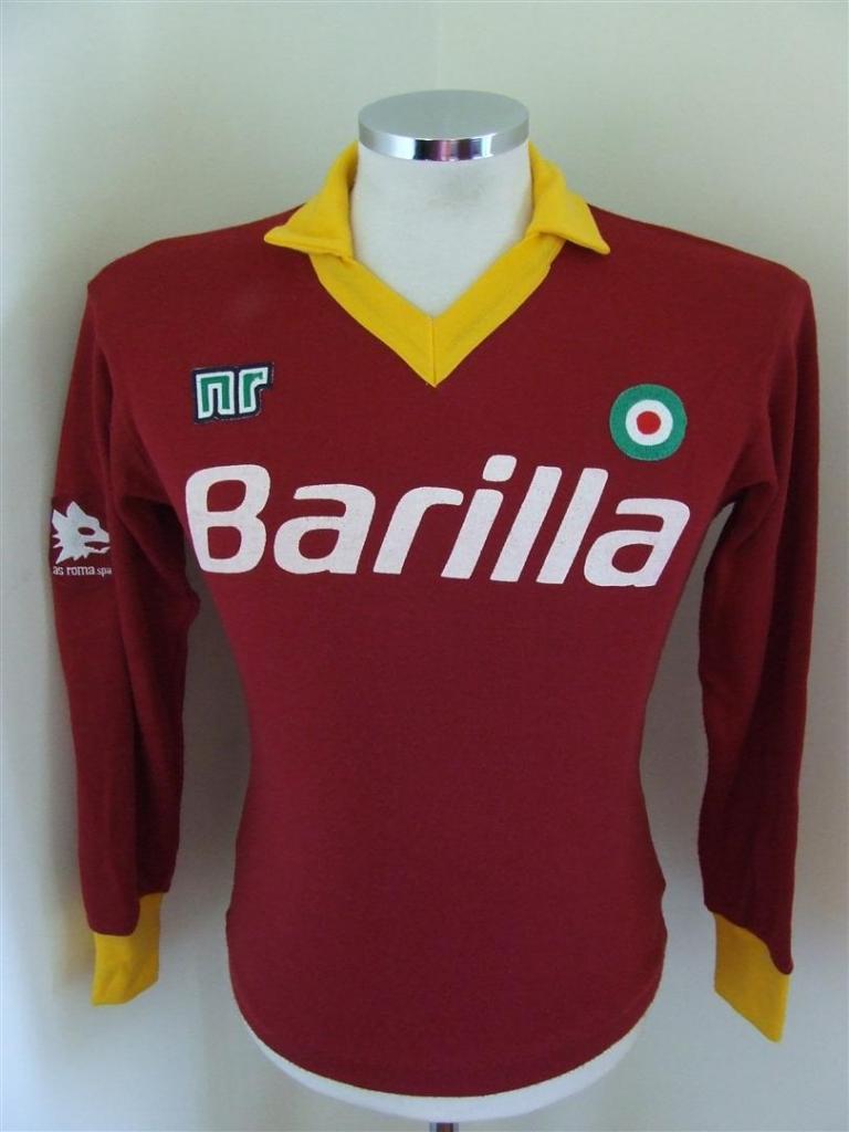Roma Home maglia di calcio 1986 - 1987.