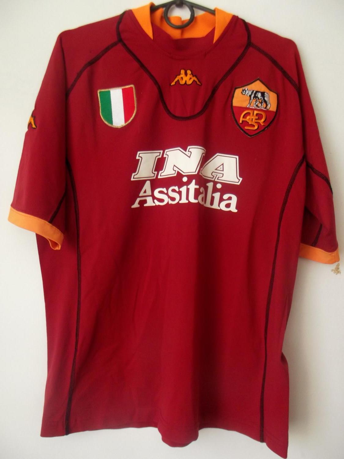 Roma Home football shirt 2001 - 2002. Sponsored by INA Assitalia