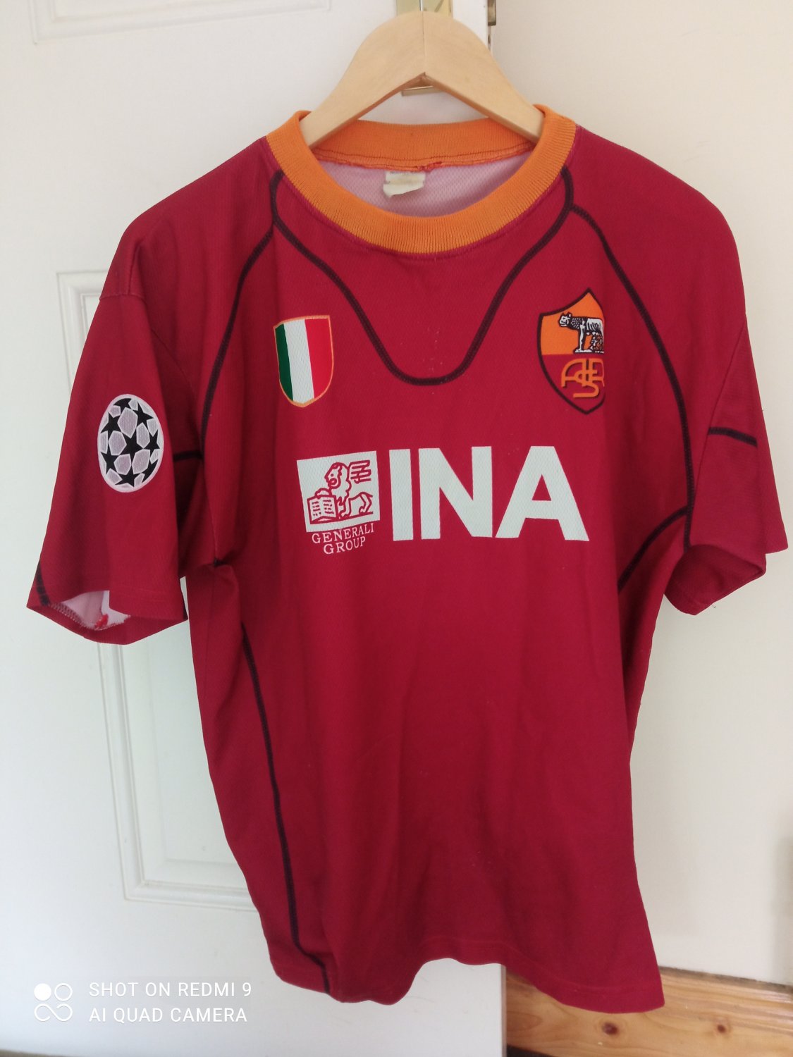 Roma Home football shirt 2001 - 2002. Sponsored by INA Assitalia