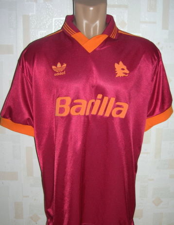 Roma Home football shirt 1992 - 1993. Sponsored by Barilla