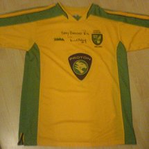 Norwich City Home football shirt 2003 - 2005 sponsored by Proton Cars