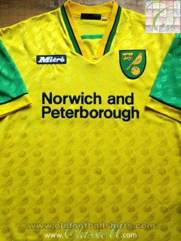 Norwich City Home camisa de futebol 1996 - 1997