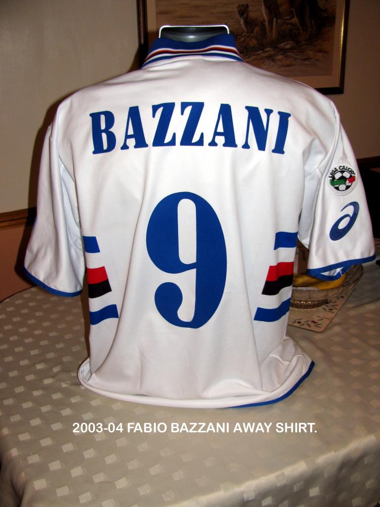 Maillot De Foot Sampdoria 2002/03 - Bazzani #9 - Match Prepared - Taille XL