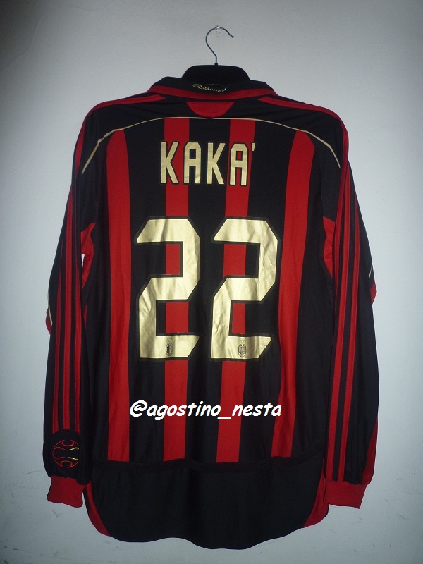 AC Milan Home Camiseta de Fútbol 2006 - 2007. Sponsored by Bwin
