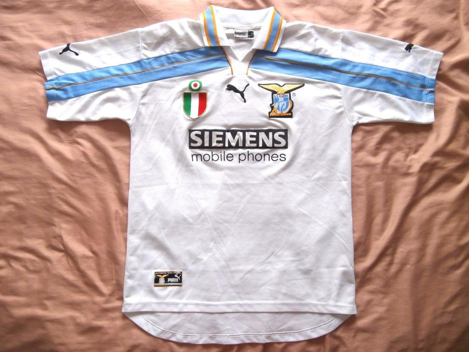 Lazio Home maglia di calcio 2000 - 2001. Sponsored by Siemens Mobile