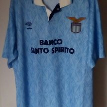 Lazio Home football shirt 1991 - 1992 sponsored by Branco Santo Spirito