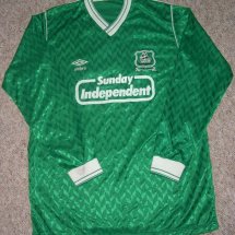 Plymouth Argyle Home football shirt 1987 - 1990 sponsored by Sunday Independent