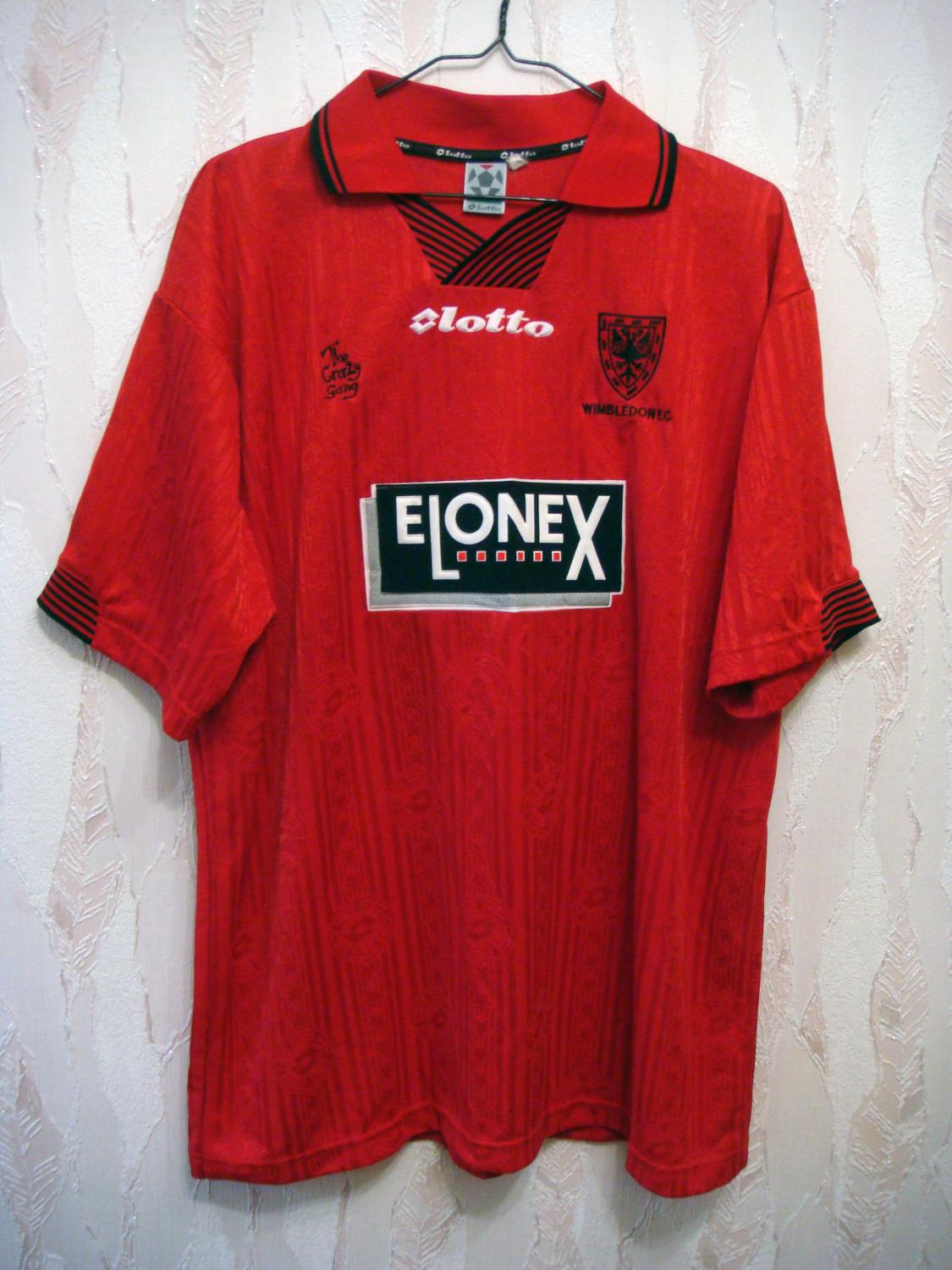 AFC Wimbledon Away football shirt 1997 - 1999. Sponsored by Elonex