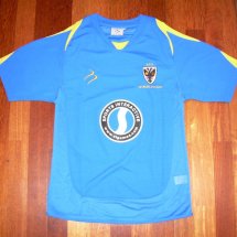 AFC Wimbledon Home football shirt 2006 - 2008 sponsored by Sports Interactive