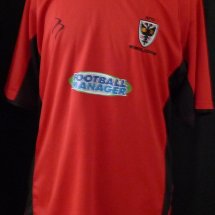 AFC Wimbledon Home football shirt 2011 - 2012 sponsored by Football Manager