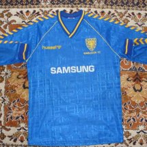 AFC Wimbledon Home football shirt 1989 - 1990 sponsored by Samsung