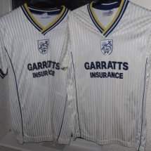 Preston North End Home football shirt 1988 - 1989 sponsored by Garretts Insurance