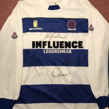 Queens Park Rangers Home baju bolasepak 1990 - 1991 sponsored by Influence