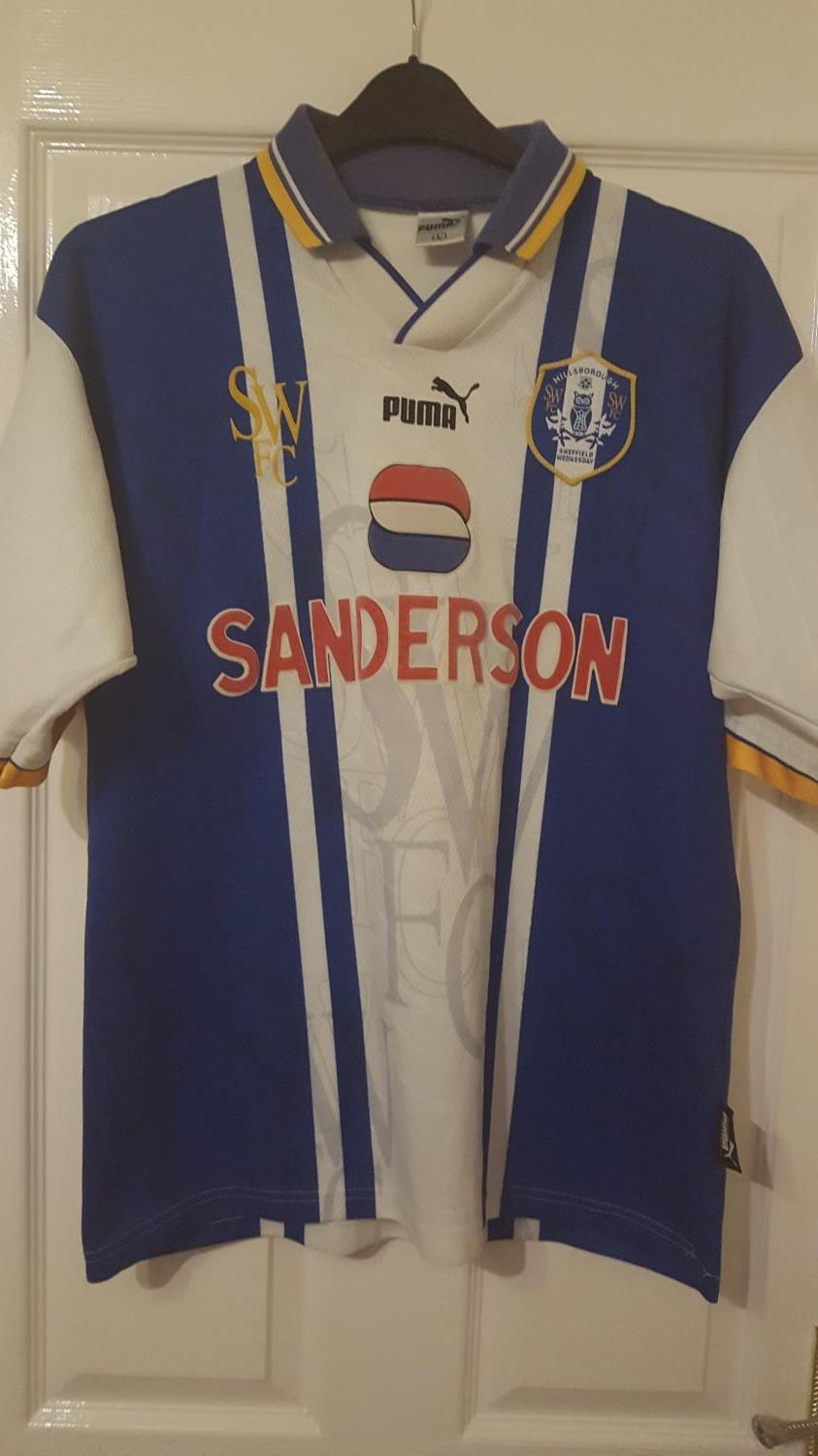 Maillot Extérieur Sheffield United 1995-1997 – Taille S (34/36), Jaune, Licence Officielle